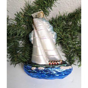 Racing Sailboat Old World Christmas Ornament